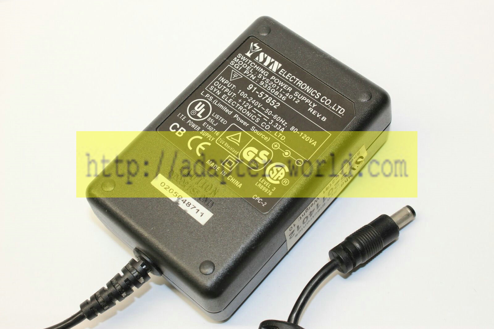 *Brand NEW* Syn Electronic SYS2011-4012 Switching 12V 3.33A ac adapter Power Supply